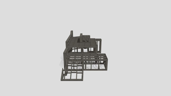 Structure Frame Explode 3D Model