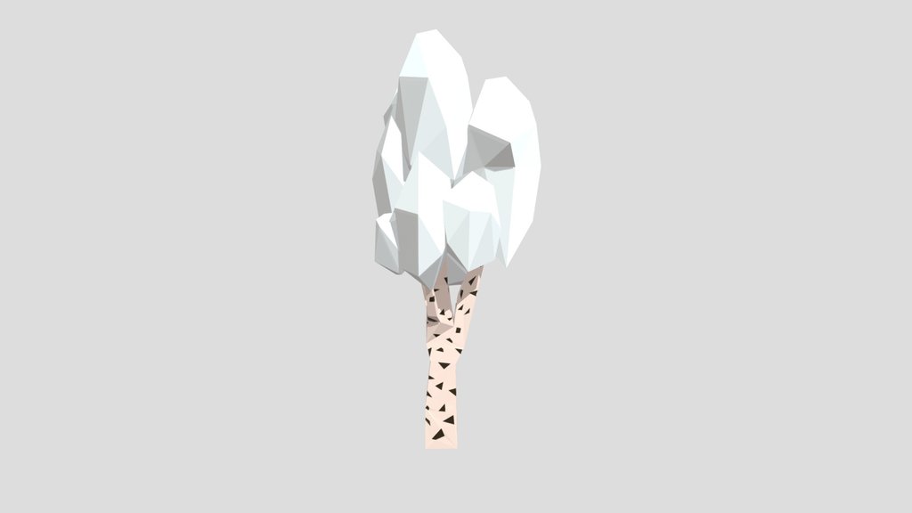 Low Poly Birch Tree Singlecolor