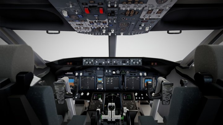 (Boeing 737) Airplane Cockpit 3D Model