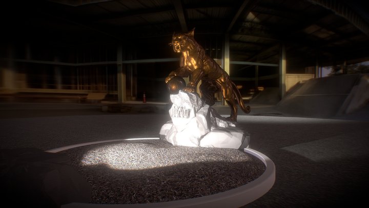 Wildcat Statue_Night 3D Model
