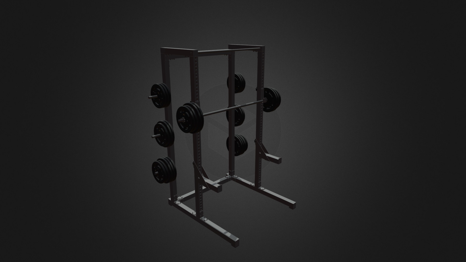 3D model Gym Half Rack - This is a 3D model of the Gym Half Rack. The 3D model is about a metal object with a wire attached.