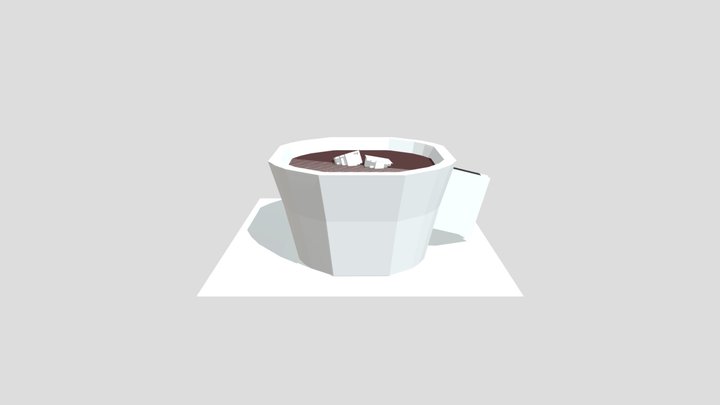 Pixel Art Coffe 3D Model