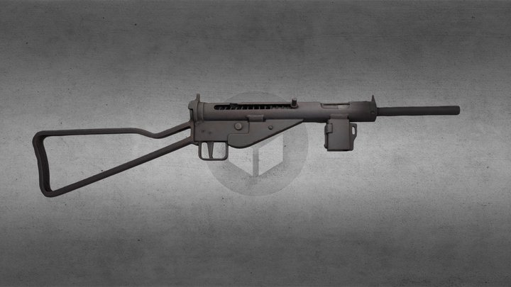 Submachine gun Blyskavica E-12351 3D Model