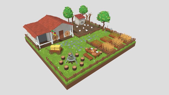 3D Pacote de Assets de Fazenda | Farm Asset Pack 3D Model