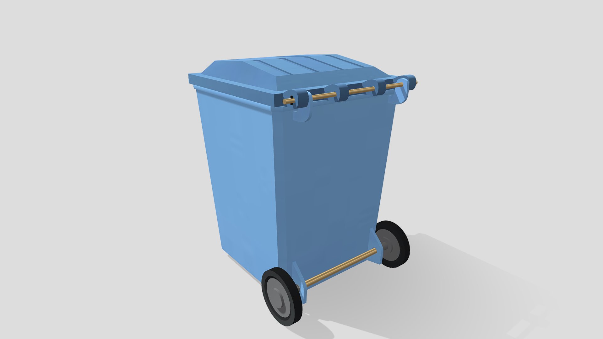 3D model Lid and Container - This is a 3D model of the Lid and Container. The 3D model is about a blue box with a handle.