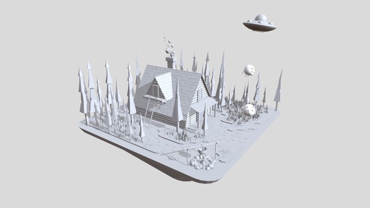 House (Sunlight/Moonlight) // by alexmile 3D Model