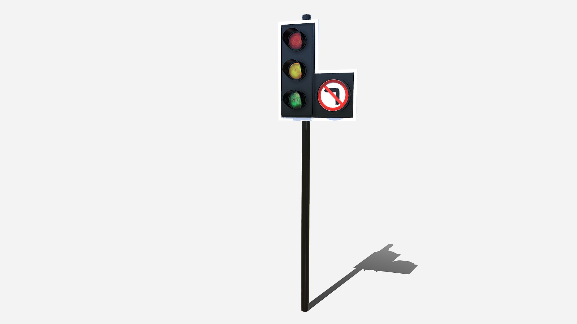 3D model Traffic Light No Right Turn - This is a 3D model of the Traffic Light No Right Turn. The 3D model is about graphical user interface.