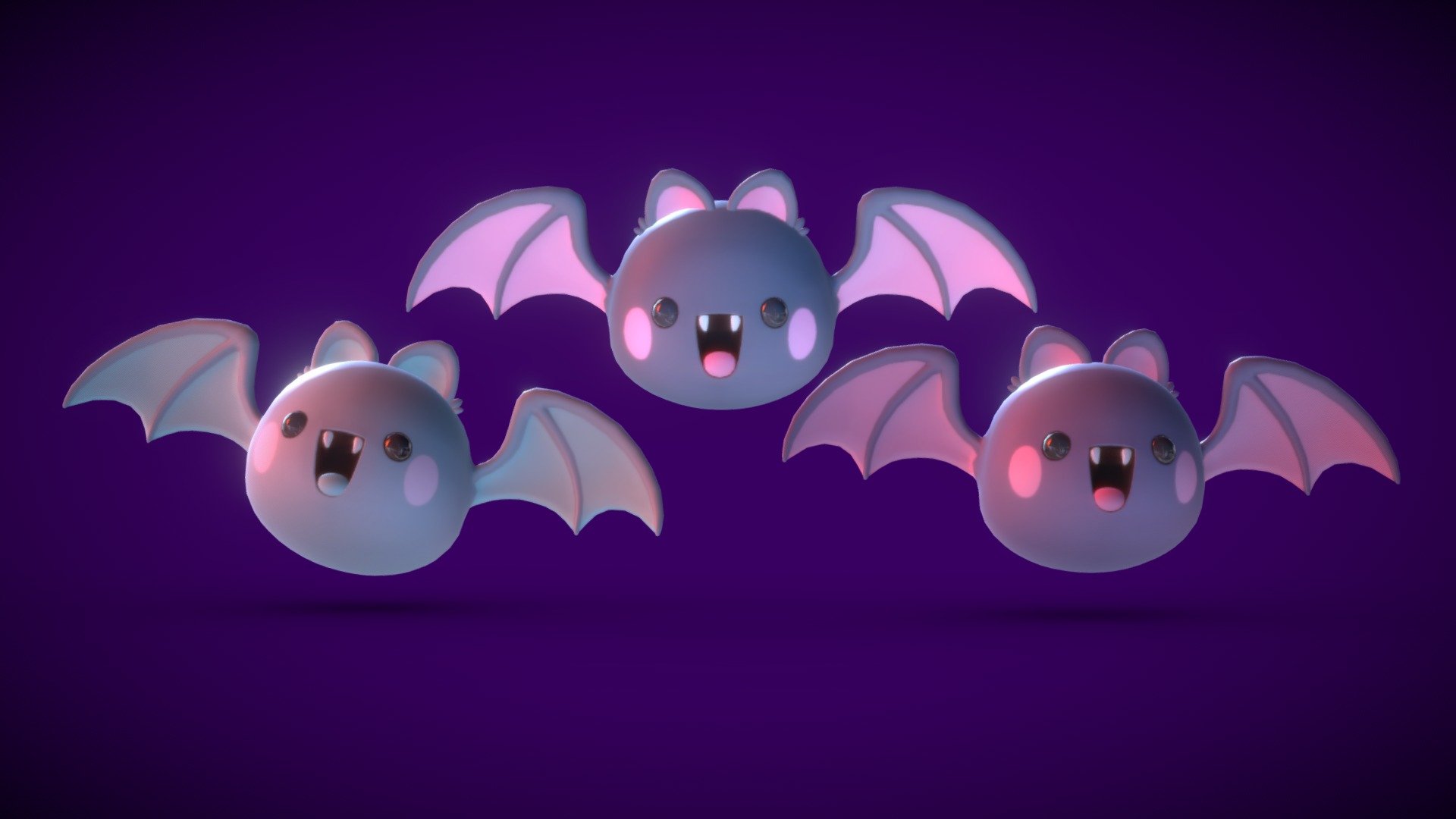 Cute Little Bats 01 Buy Royalty Free 3D model by Stylized Box