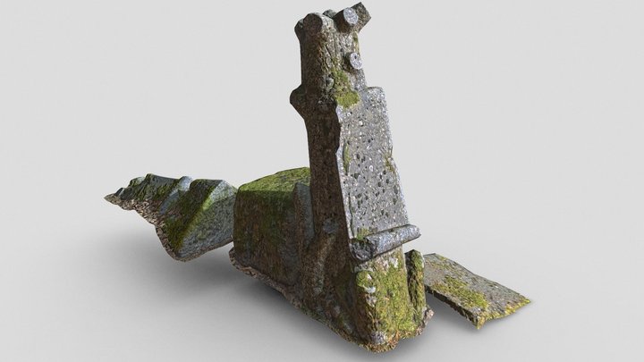 grave with tree motives 3D Model