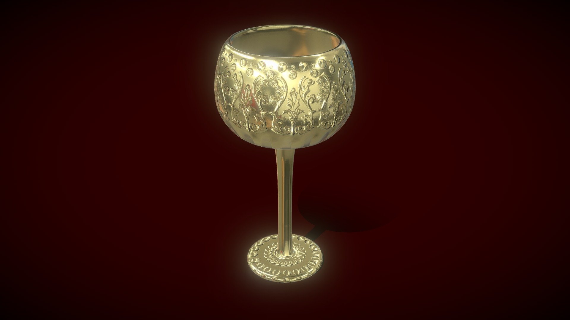 Engraved golden goblet