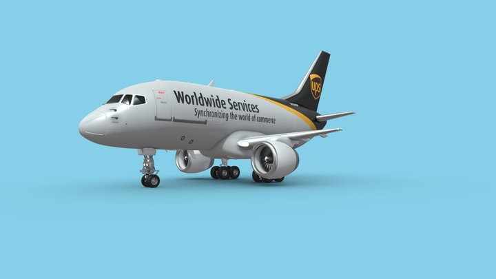 Mini Boeing 757 Freighter with UPS Livery 3D Model