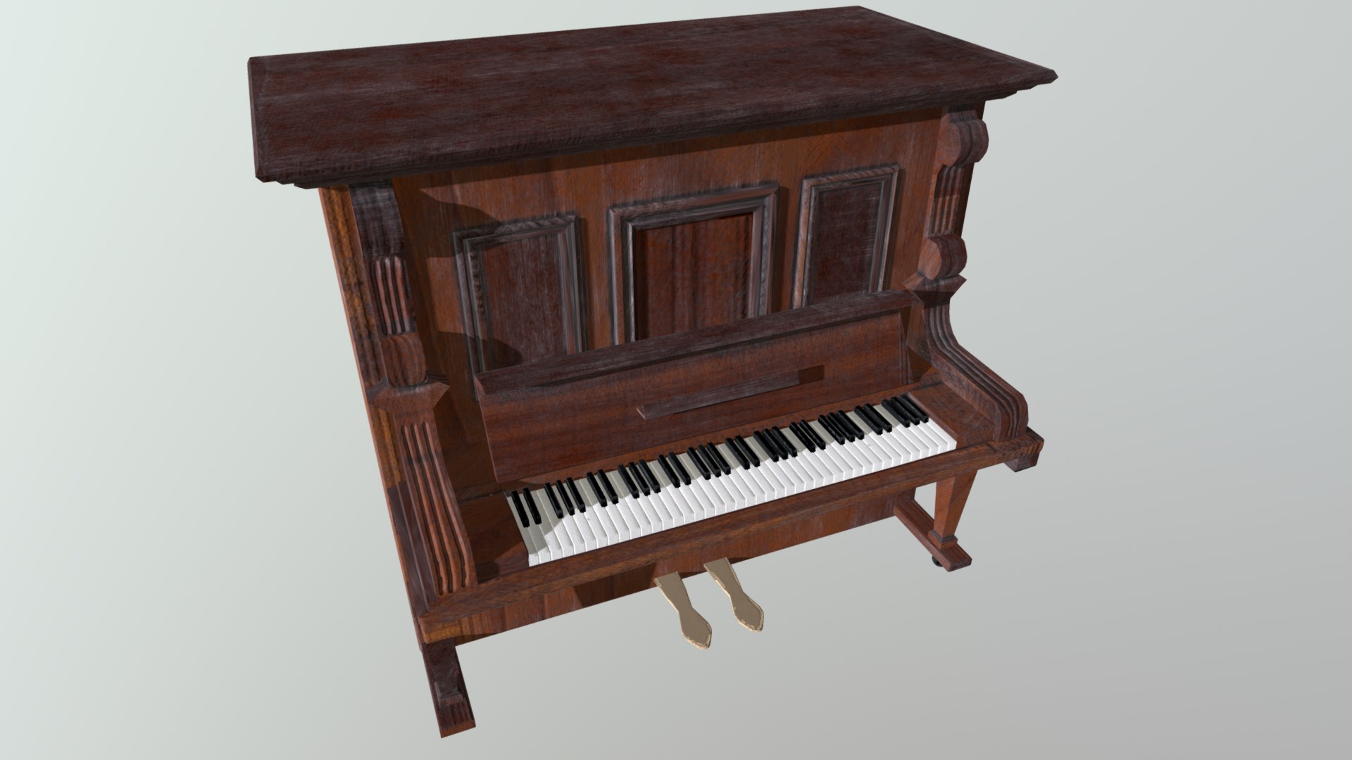 3D model Piano Low - This is a 3D model of the Piano Low. The 3D model is about a wooden piano with a window.