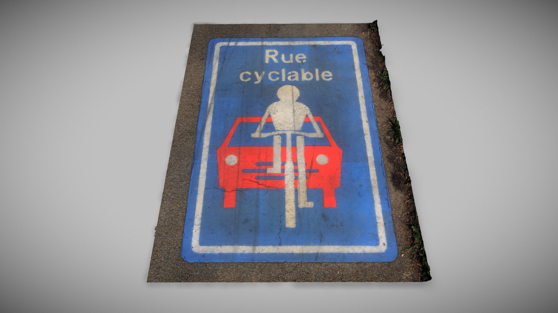 Road ground sign bicycle