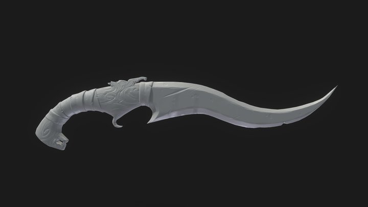 Sculpted Fantasy Dagger 3D Model