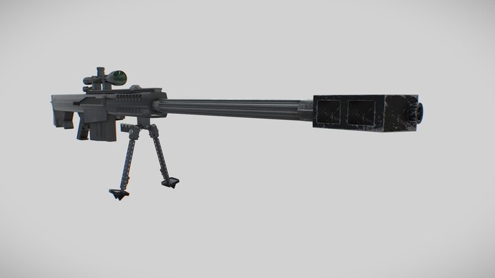 M107 Anti-Material 50.Caliber Sniper Rifle 3D Model
