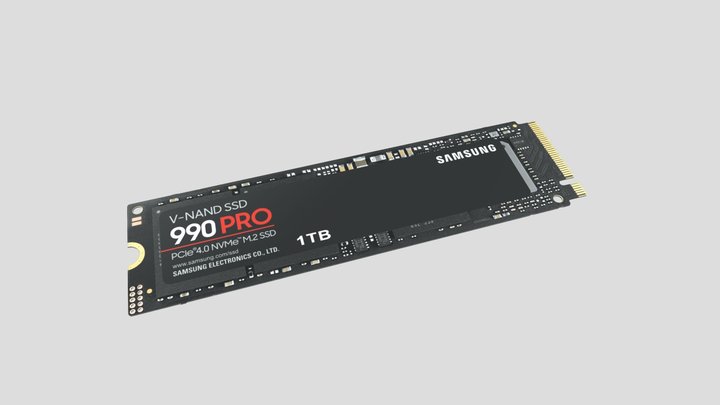 M.2 NVME SSD Samsung 990 Pro 1TB 3D model 3D Model