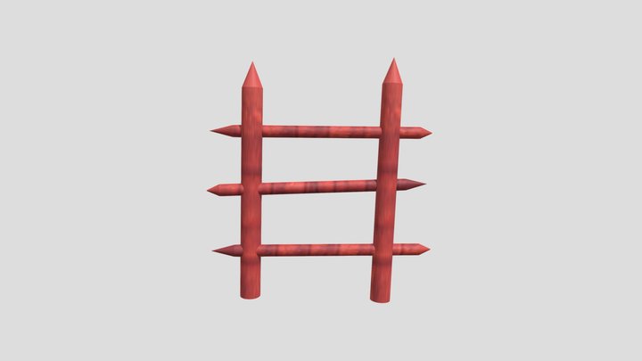 ps1 wood fence 3D Model