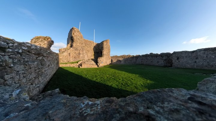 Castell Cricieth Courtyard 360 View, North Wales 3D Model