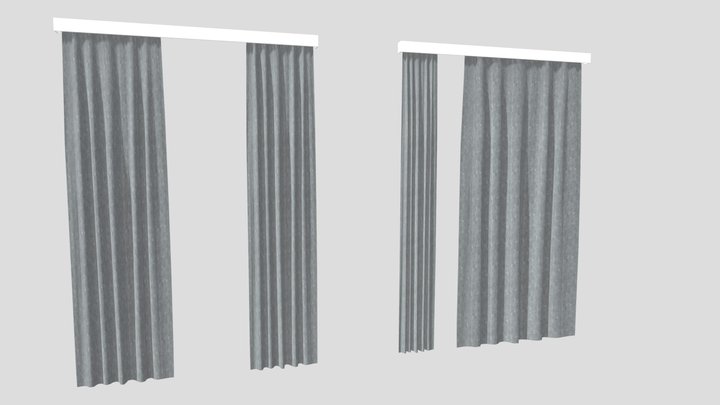 Shapespark low poly curtains kit 3D Model