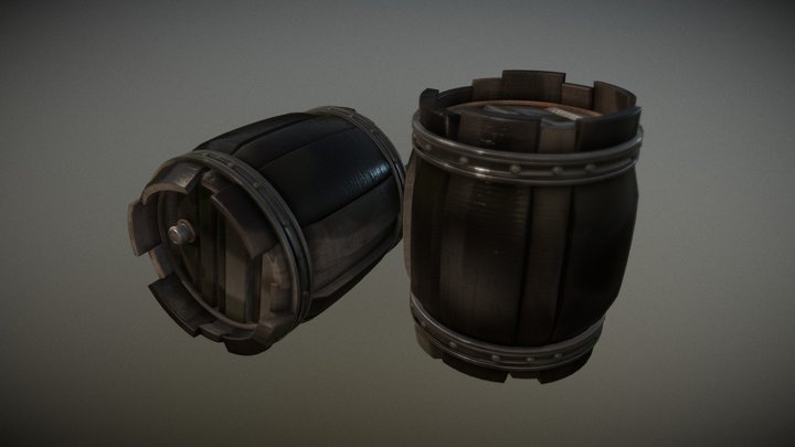 Barrel in the rain 3D Model