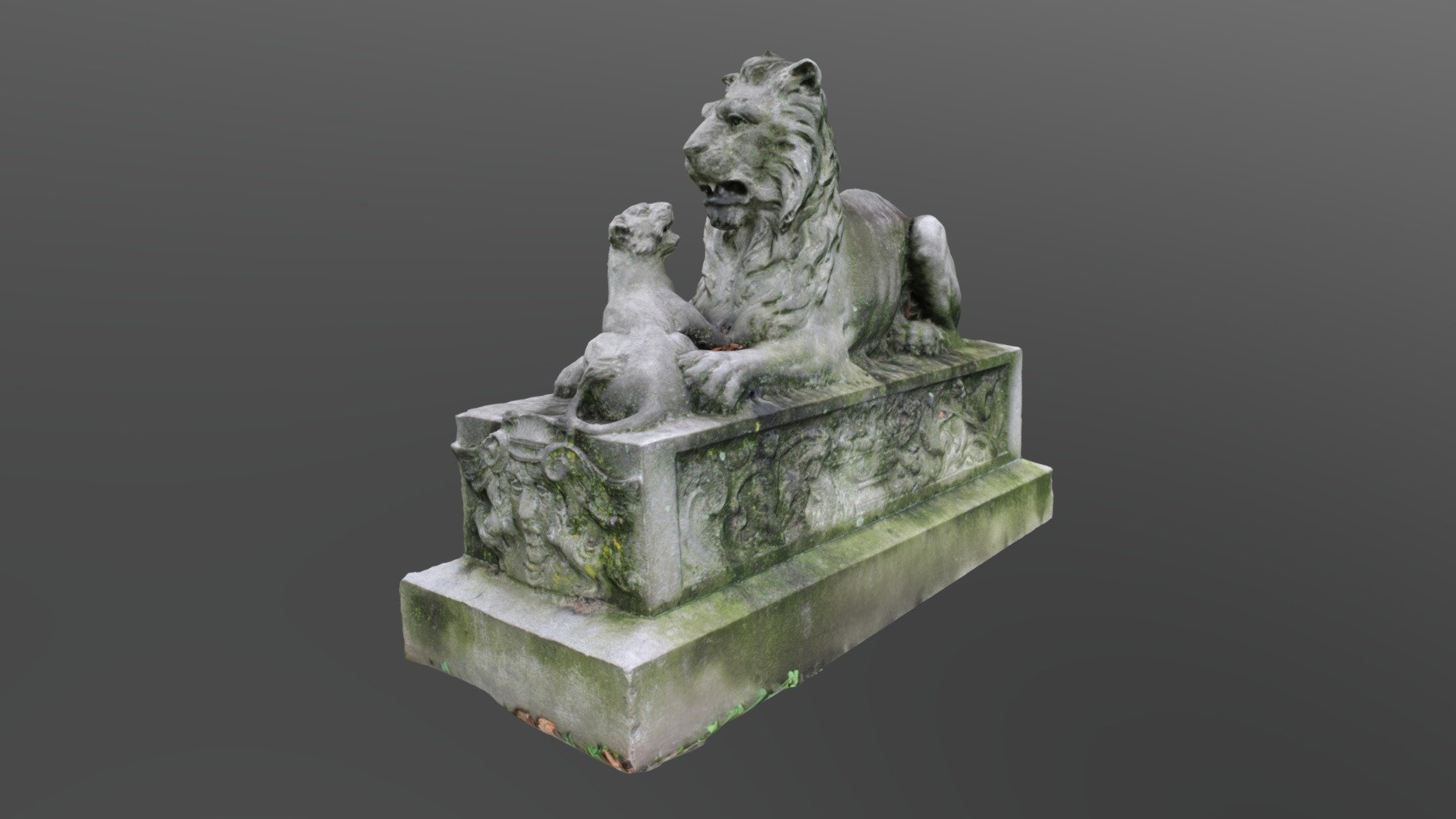 Lion and Cub Statue
