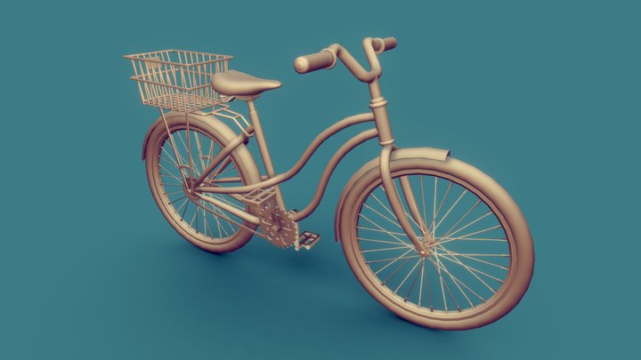 Bike with basket 3D Model