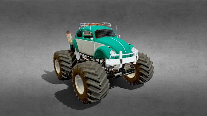 Volkswagen Beetle Monster Truck 3D Model