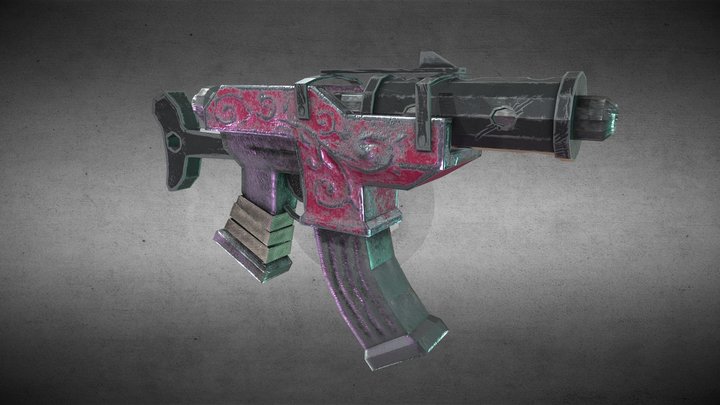 Vintage Sub Machine 3D Model