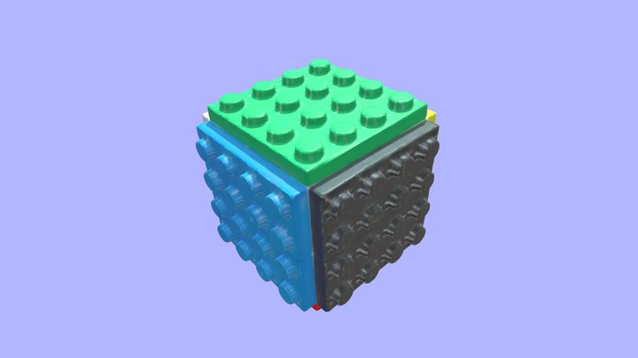 LEGO plated Cube 3D Model