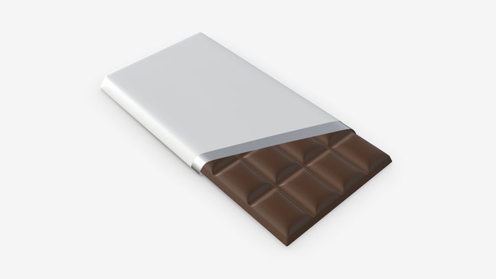 Chocolate bar packaging opened 02 3D Model