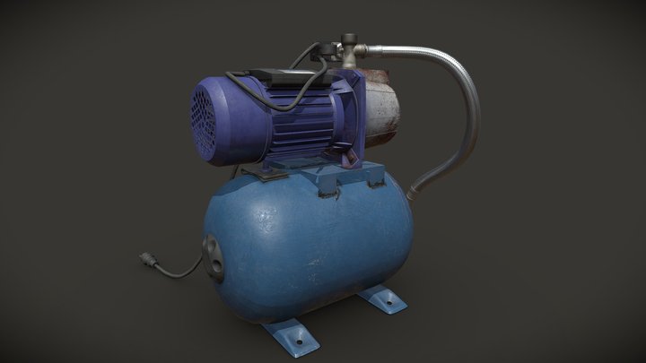 Old Water Pressure Booster Pump 3D Model