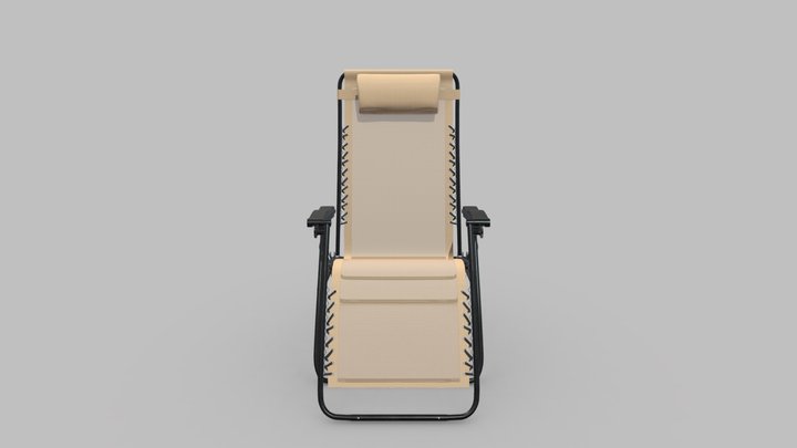Reclining Lounge Portable Chair 3D Model
