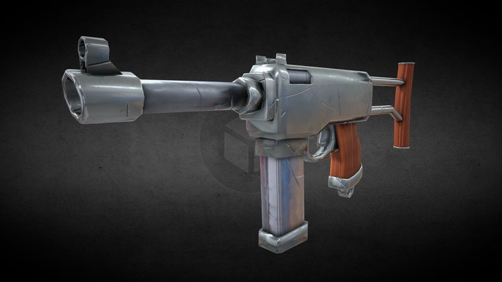 Stylised SubMachine Gun 3D Model