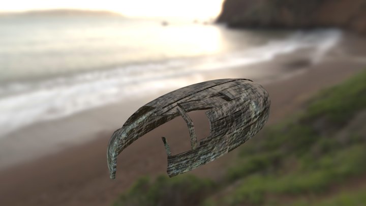 Broken Row Boat 3D Model
