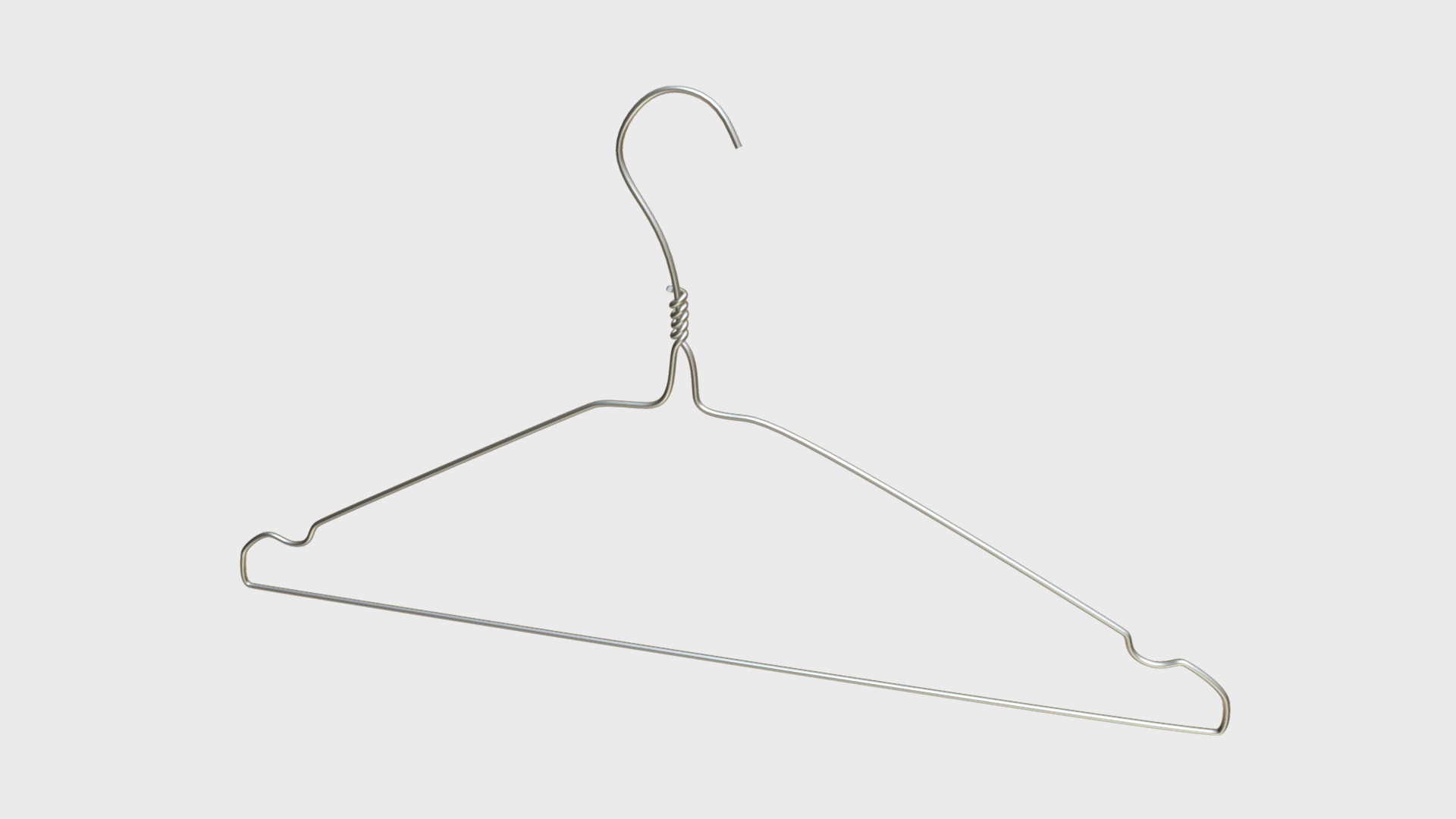 3D model Metal wire coat hanger - This is a 3D model of the Metal wire coat hanger. The 3D model is about a drawing of a question mark.