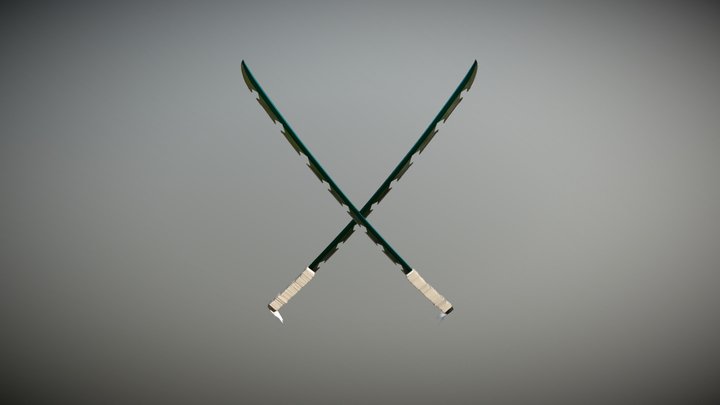 katana Inosuke Hashibira Demon Slayer 3D Model