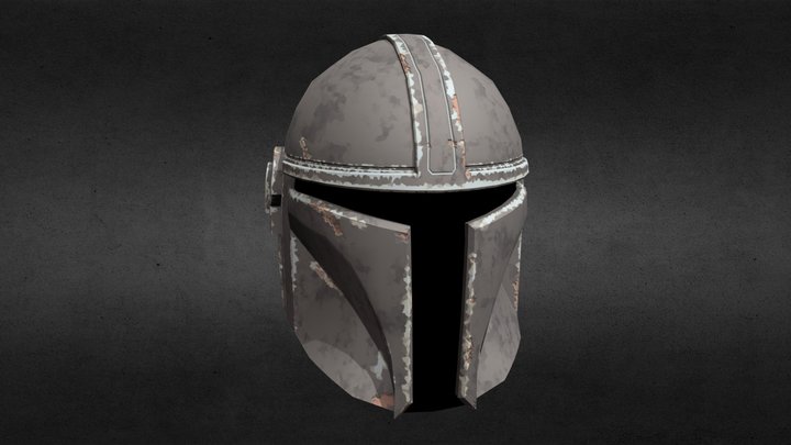 Battle Scarred Mandalorian Helmet 3D Model