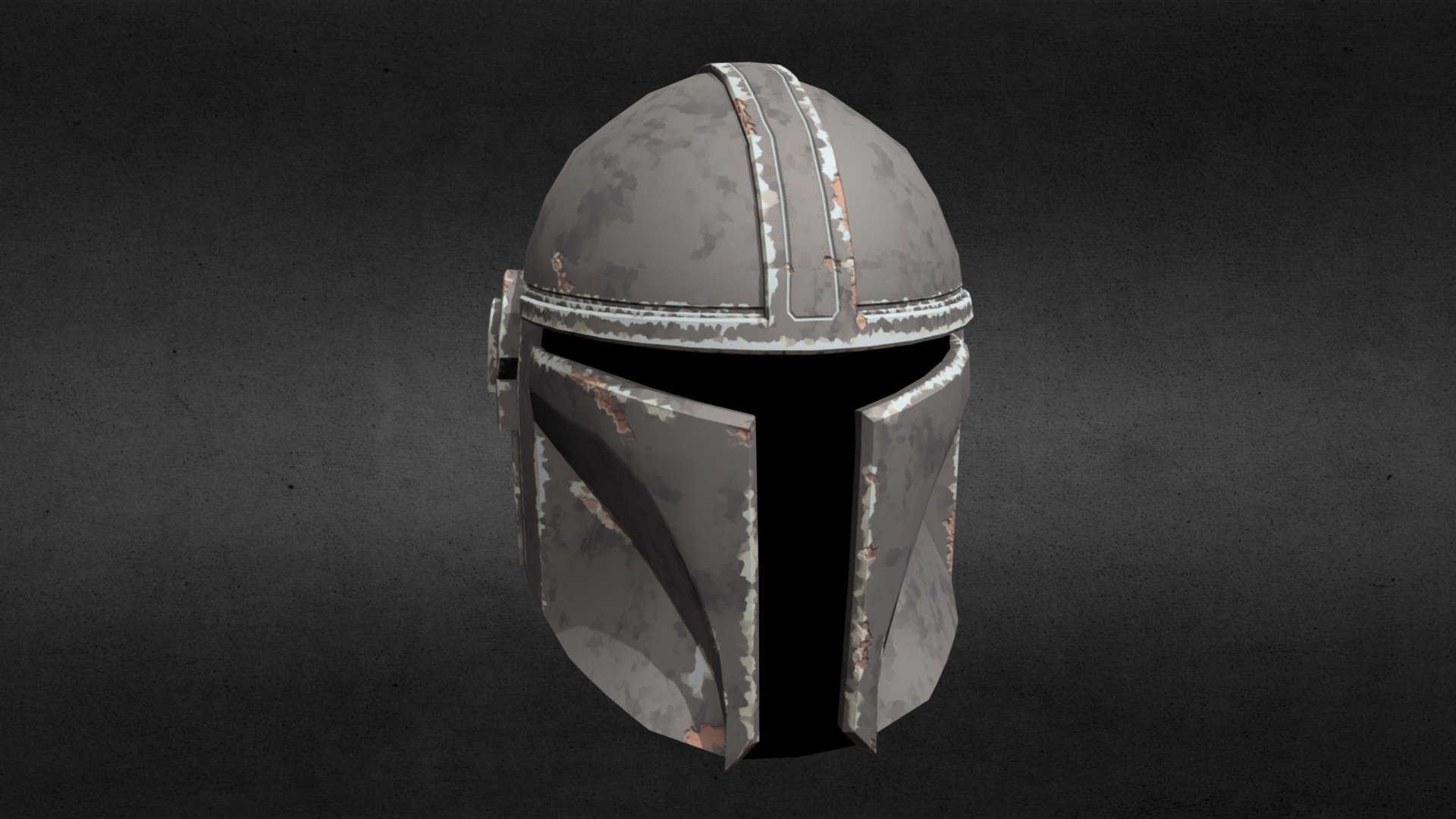 Battle Scarred Mandalorian Helmet
