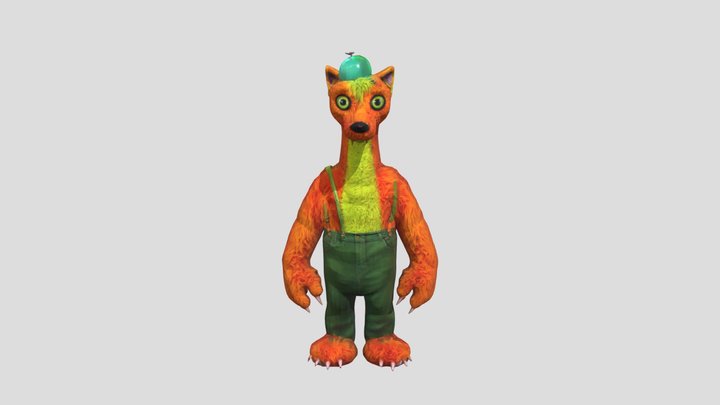 Fluff the Colorful Creature 3D Model