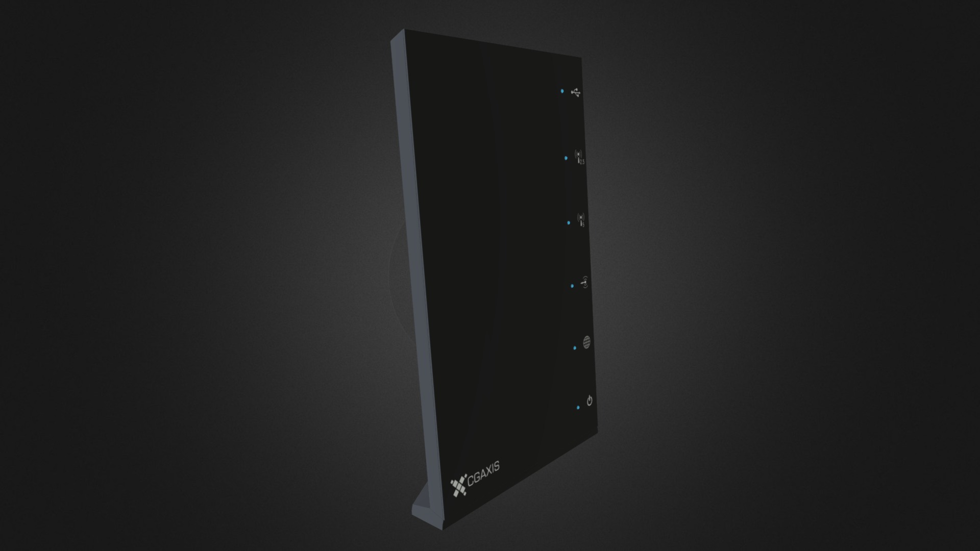 3D model CGAxis WiFi Router - This is a 3D model of the CGAxis WiFi Router. The 3D model is about a black rectangular device.