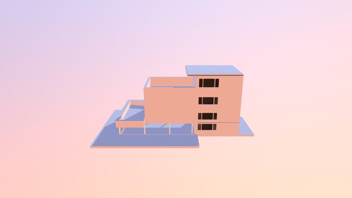 Ordinary house (lowpoly) 3D Model