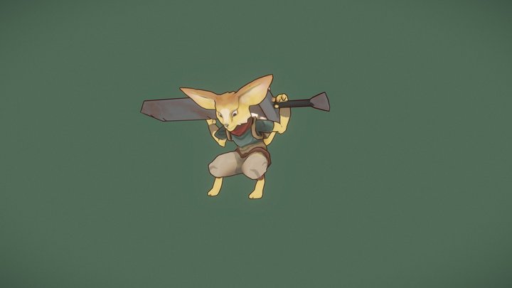 BIG SWORD CARRYING FOX 3D Model