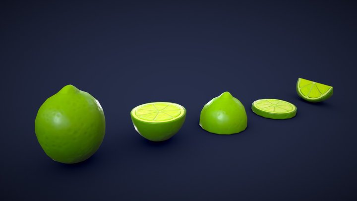 Stylized Lime - Low Poly 3D Model