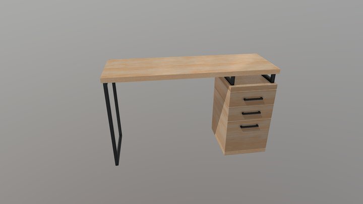 Modern wooden desk 3D Model