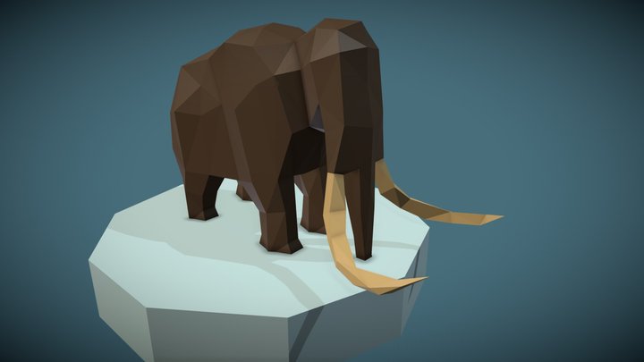 Low Poly Mammoth 3D Model