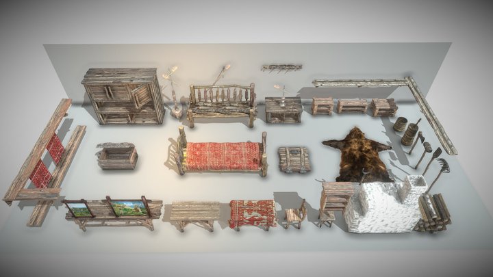 Medieval Furniture Pack 3D Model