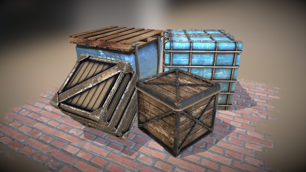 Different Crates (game assets) 3D model by Dominik Lebiedowicz