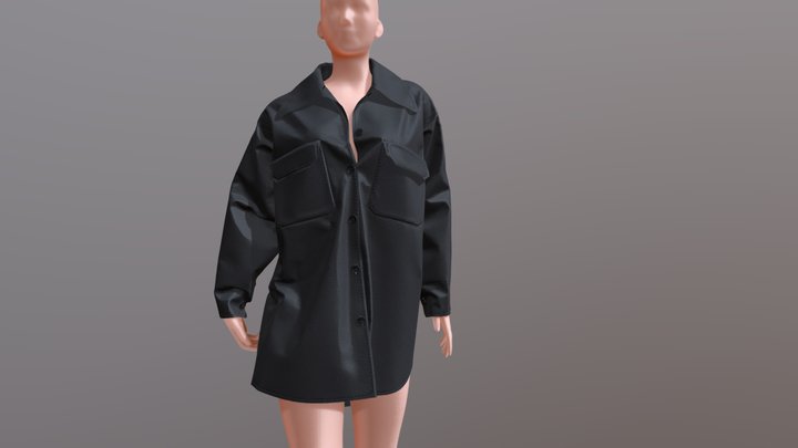 Female oversize shirt 3D Model
