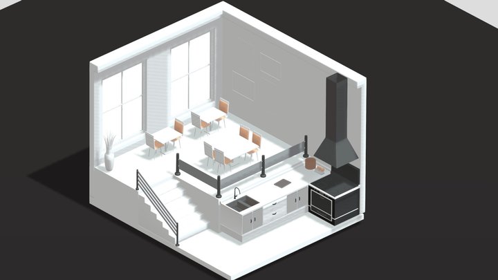 isometric restaurant 3D Model