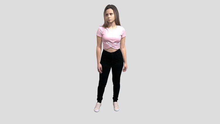 Pink Twist-Front Crop Top Portrait – Modelo 3D gratuito STL
